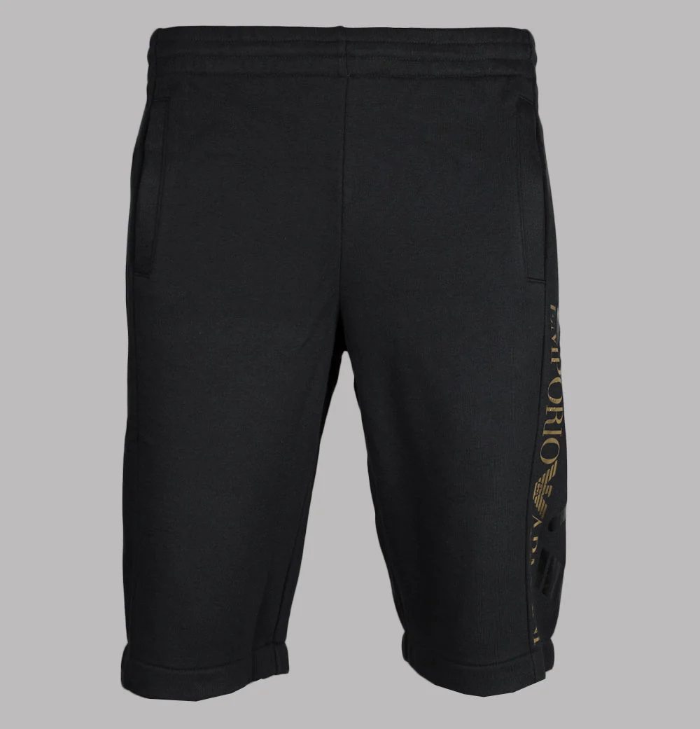 EA7 Gold Series Jogger Shorts Black/Gold - Image 2