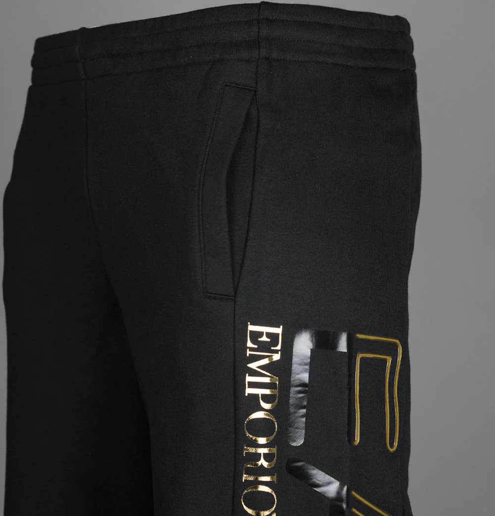 EA7 Gold Series Jogger Shorts Black/Gold - Image 4