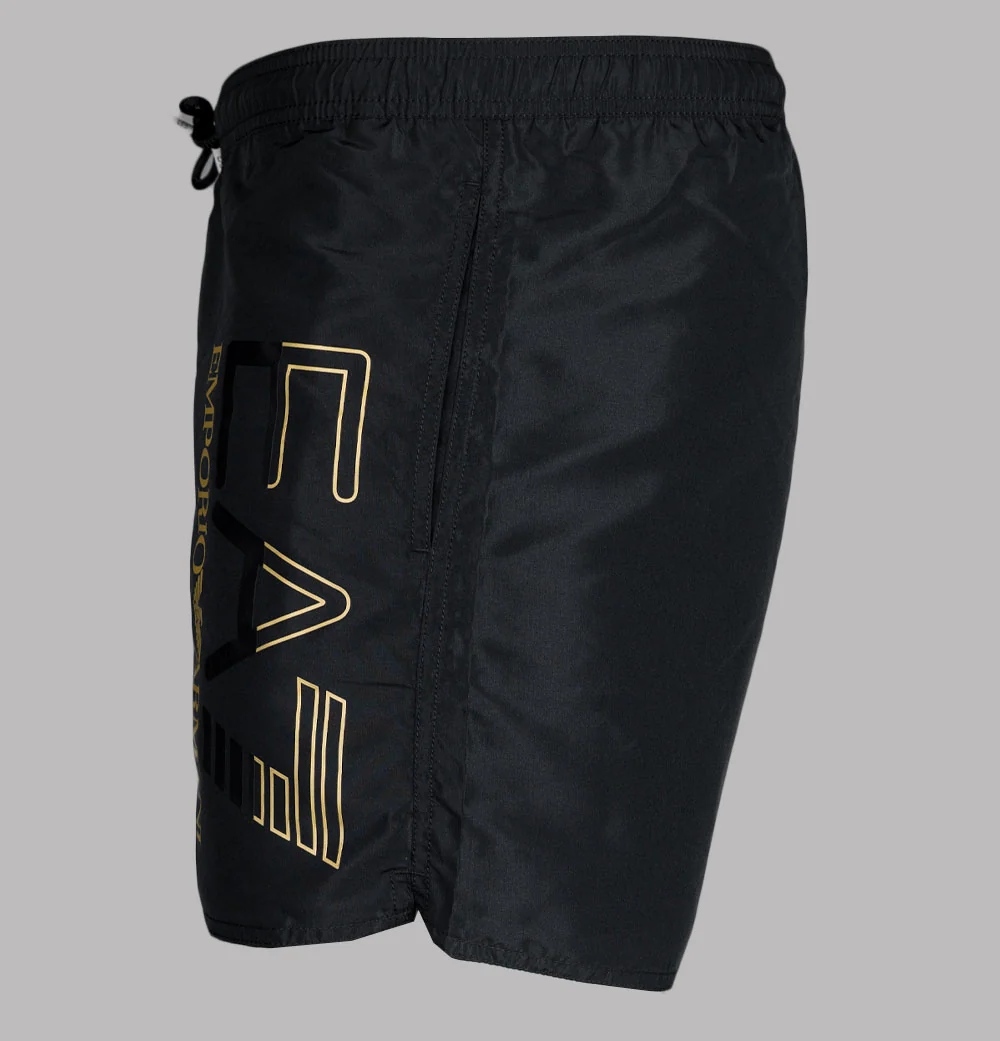 EA7 Gold Series Swim Shorts Black/Gold - Image 2