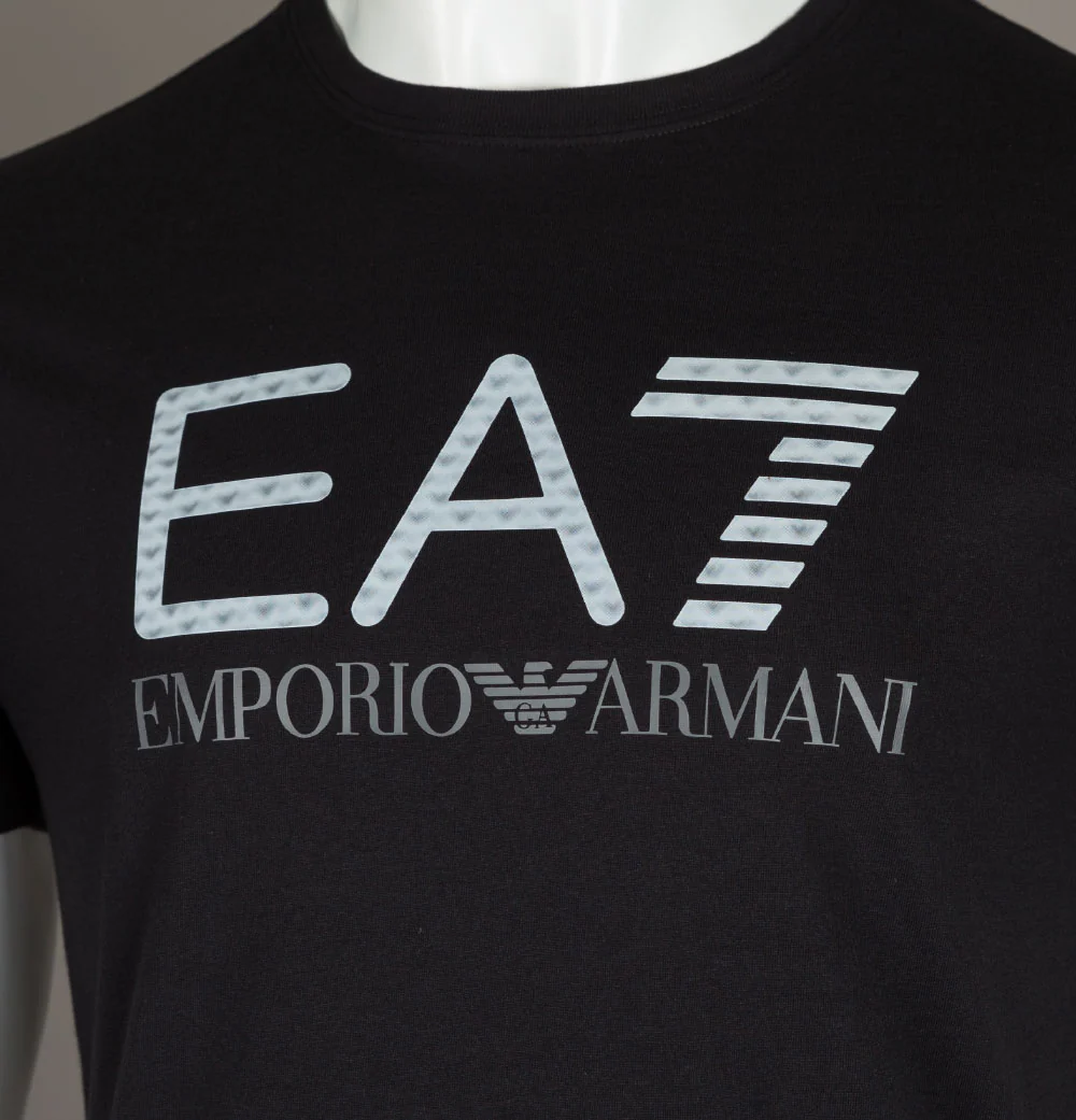 EA7 Holographic Logo T-Shirt Black - Image 3