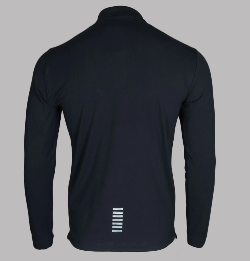 EA7 L/S Jersey Polo Shirt Night Blue - Image 2