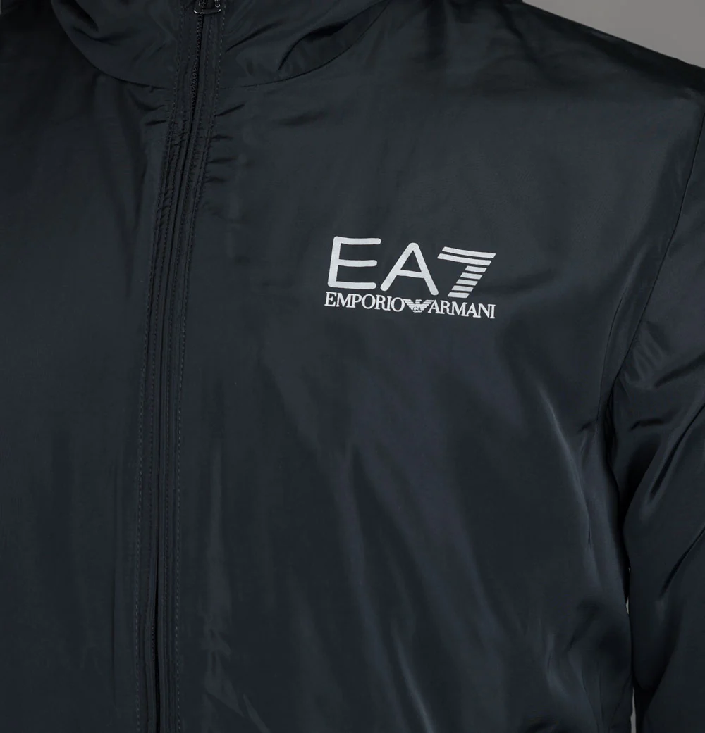 EA7 Lightweight Hooded Bomber Jacket Black - Image 4