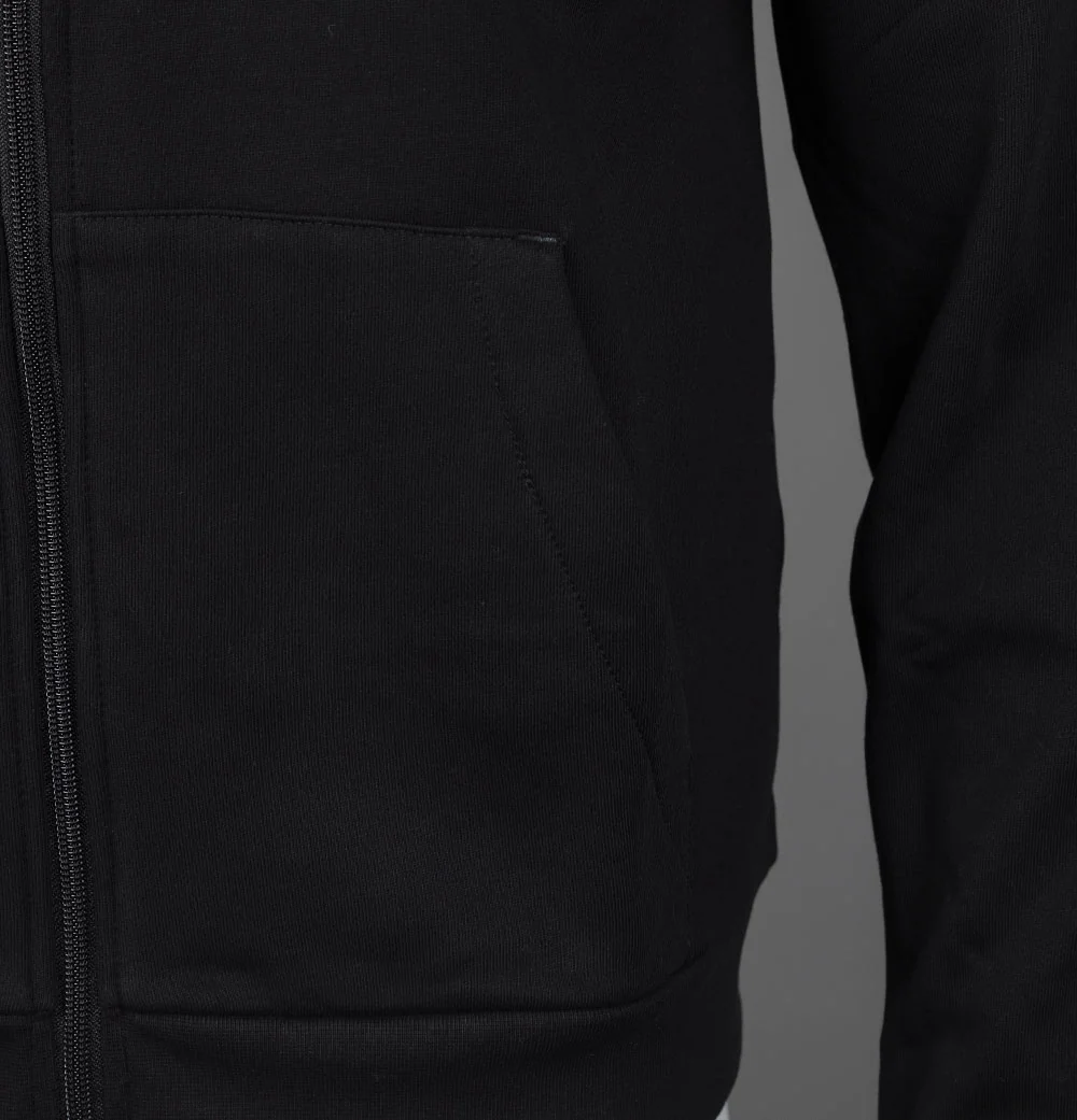 EA7 Logo Series Back Taping Full Zip Hooded Sweatshirt Black - Image 5