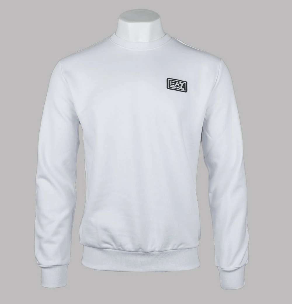 EA7 Logo Series Back Taping Sweatshirt White