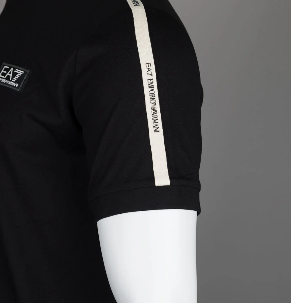 EA7 Logo Series Cotton Taping T-Shirt Black - Image 4