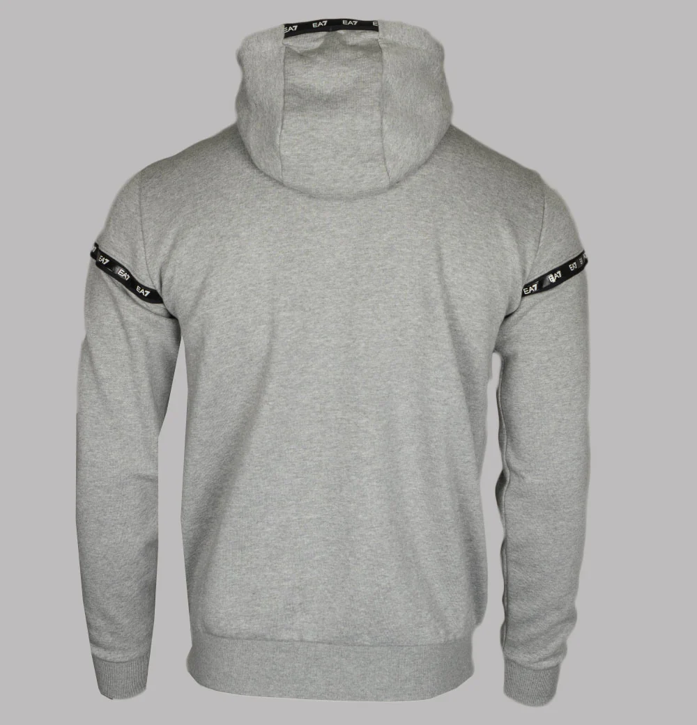 EA7 Logo Series Hooded Sweatshirt Medium Grey - Image 2
