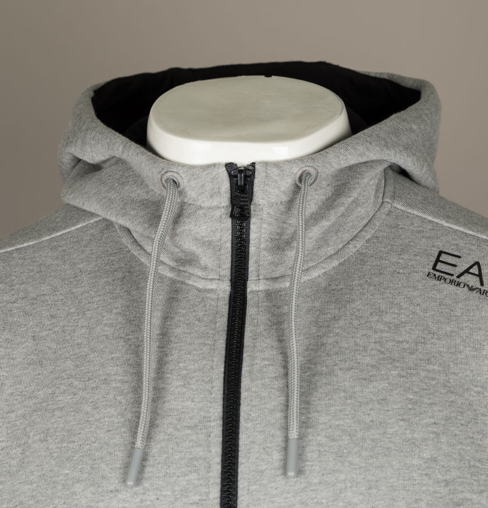 EA7 Logo Series Hooded Sweatshirt Medium Grey - Image 3