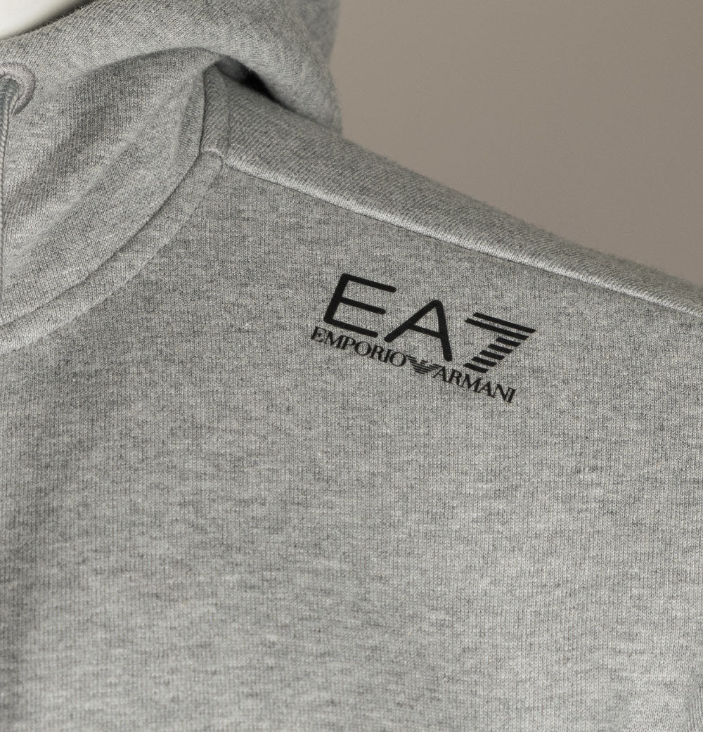 EA7 Logo Series Hooded Sweatshirt Medium Grey - Image 4