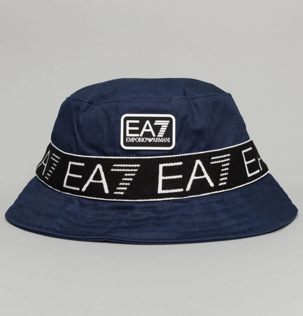 EA7 Logo Series Taping Bucket Hat Navy Blue