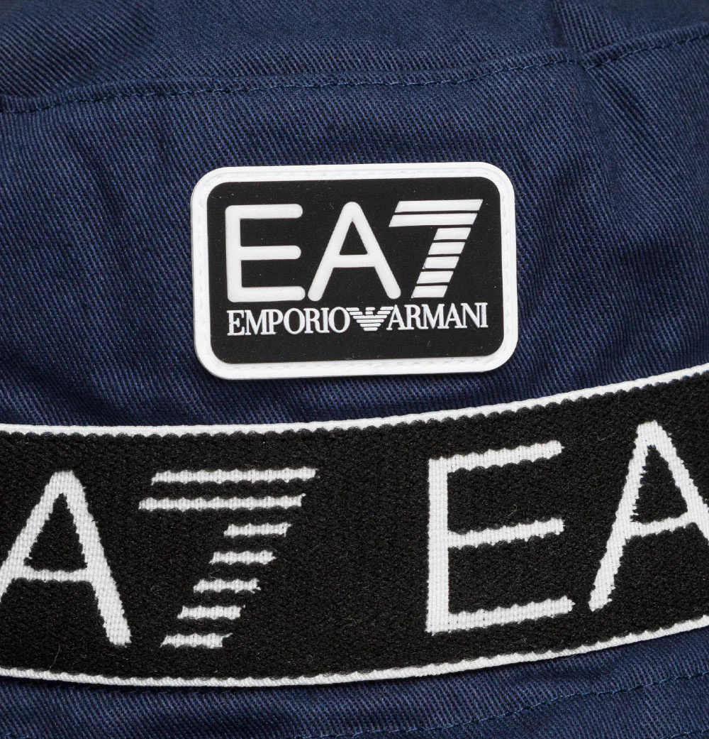 EA7 Logo Series Taping Bucket Hat Navy Blue - Image 2
