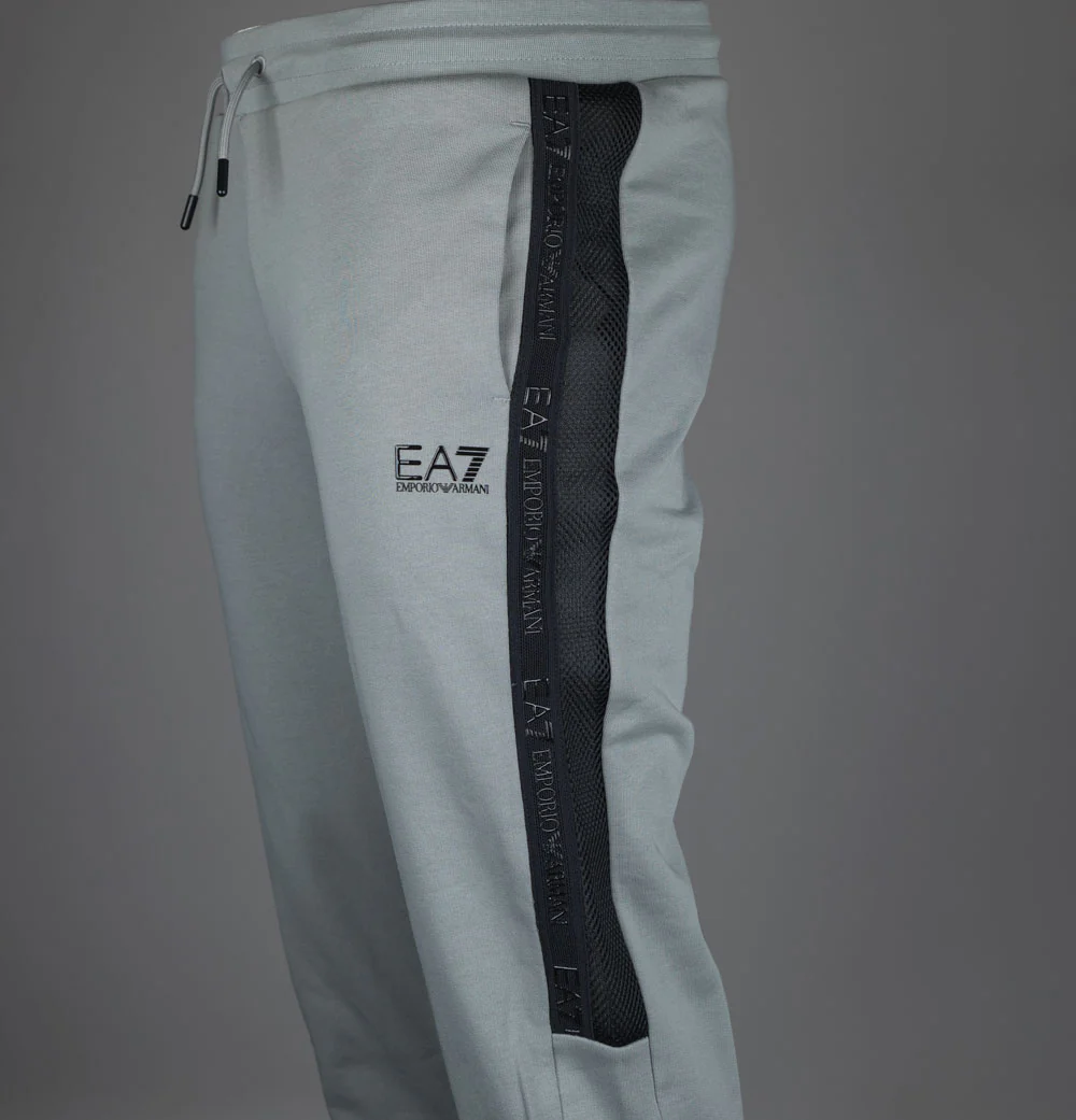 EA7 Logo Series Taping Cotton Joggers Griffin Grey - Image 4