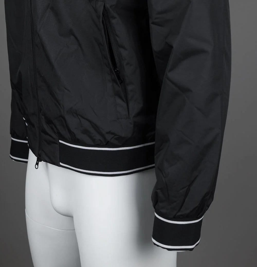 EA7 Logo Series Taping Hooded Bomber Jacket Black/White - Image 5