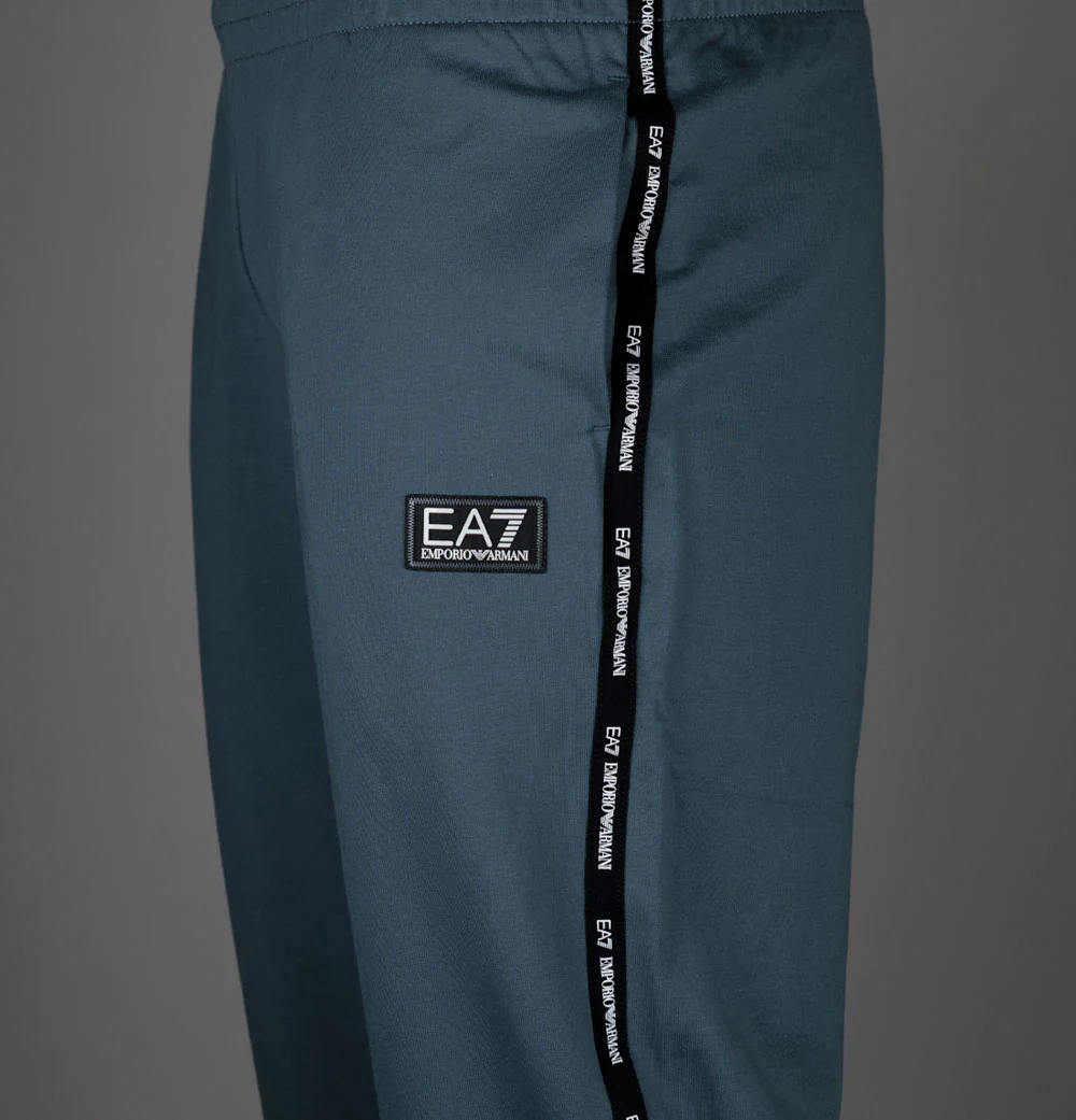 EA7 Logo Taping Joggers Dark Slate - Image 4