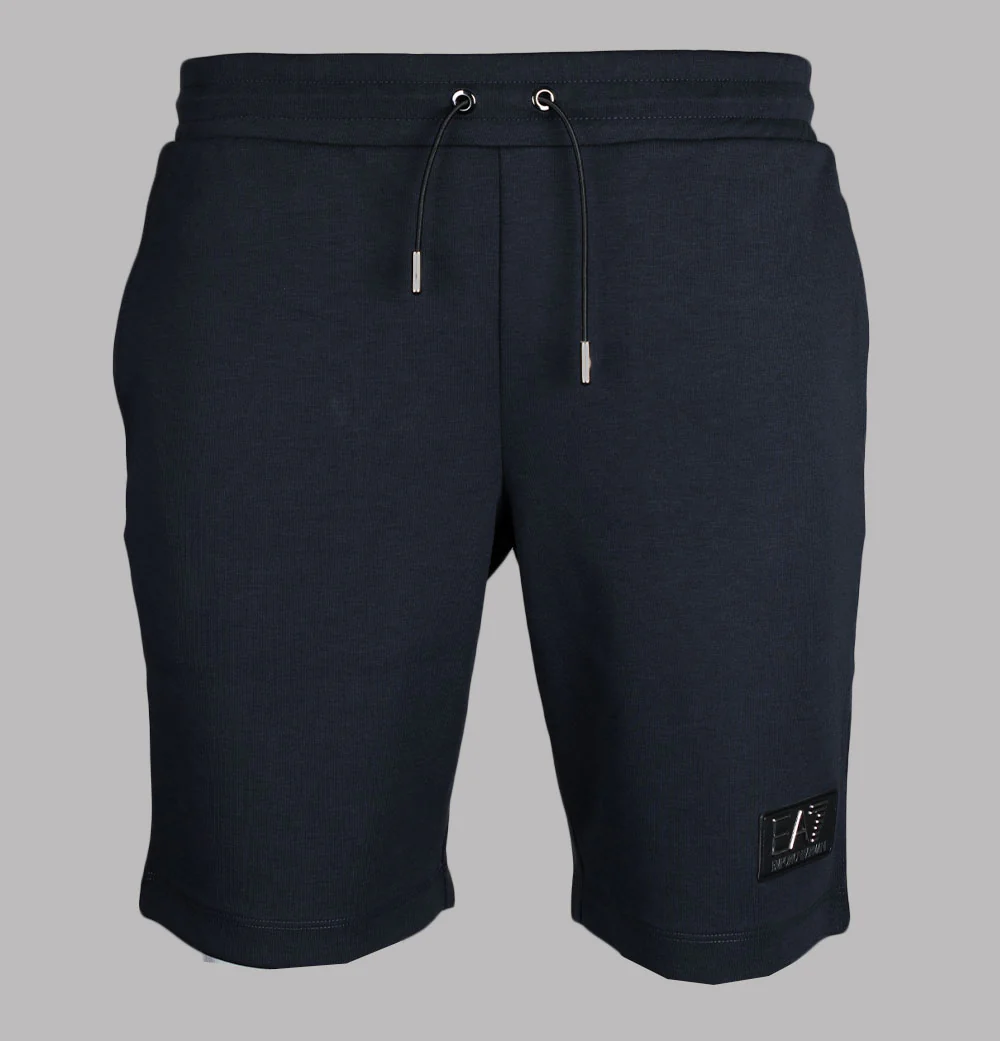 EA7 Metallic Logo Jogger Shorts Night Blue