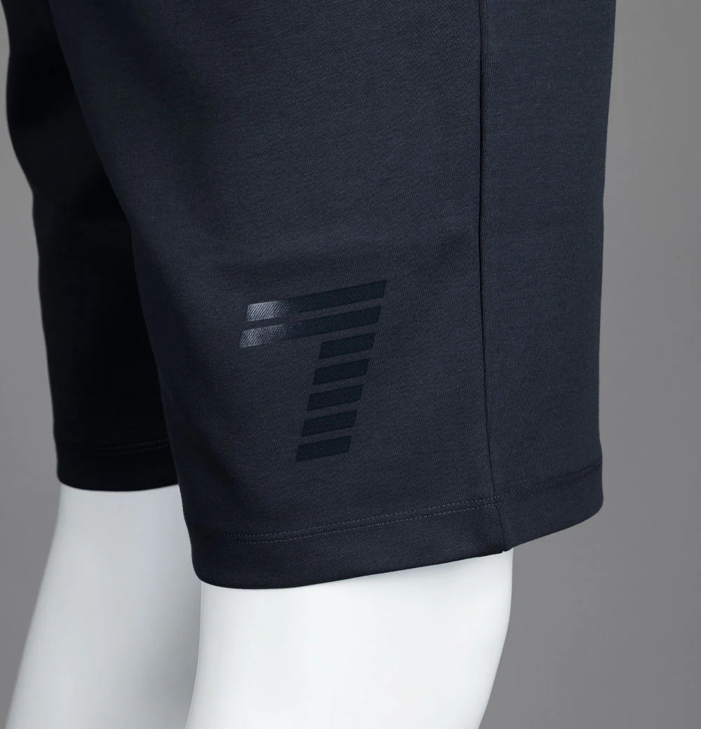 EA7 Metallic Logo Jogger Shorts Night Blue - Image 5