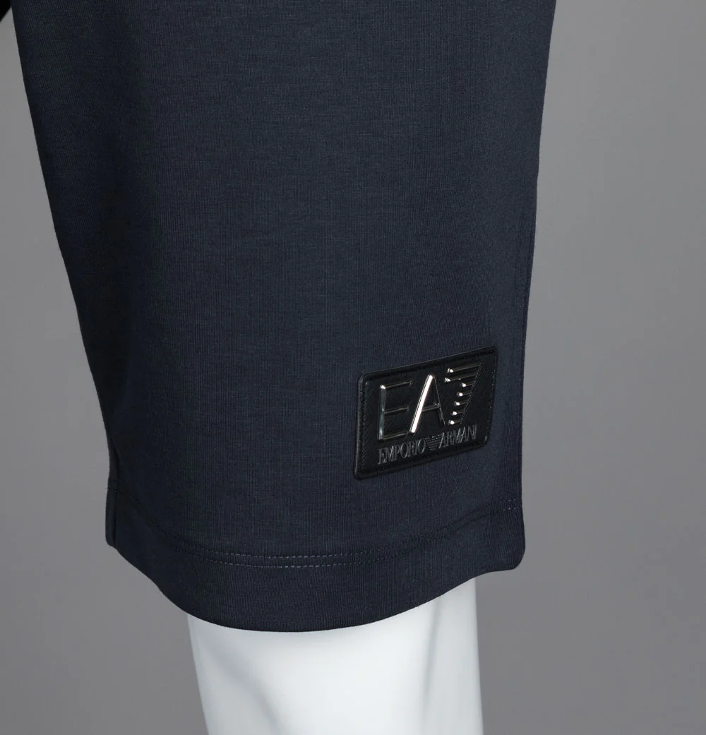 EA7 Metallic Logo Jogger Shorts Night Blue - Image 6