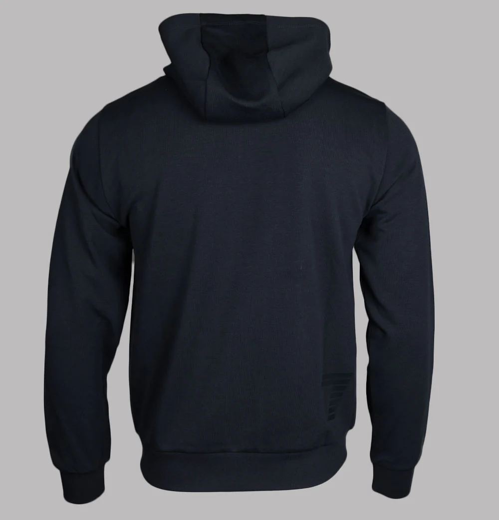 EA7 Metallic Logo Zip Through Sweatshirt Night Blue - Image 2