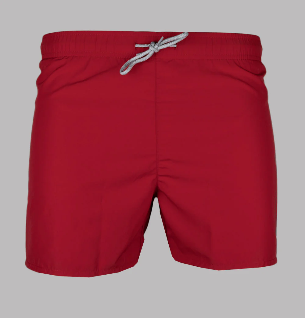 EA7 Oversized Logo Swim Shorts Equestrian Red/Silver - Image 2