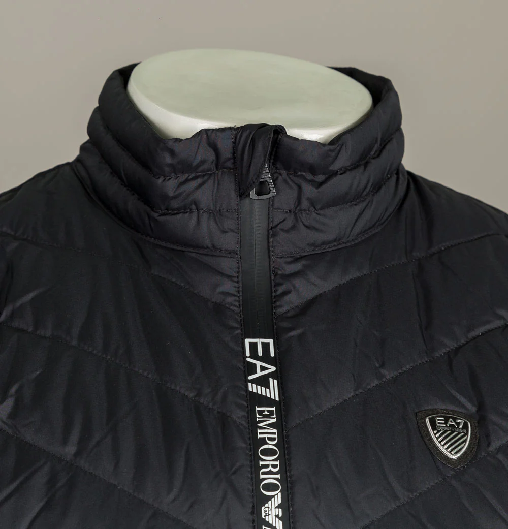 EA7 Padded Woven Down Gilet Black - Image 3