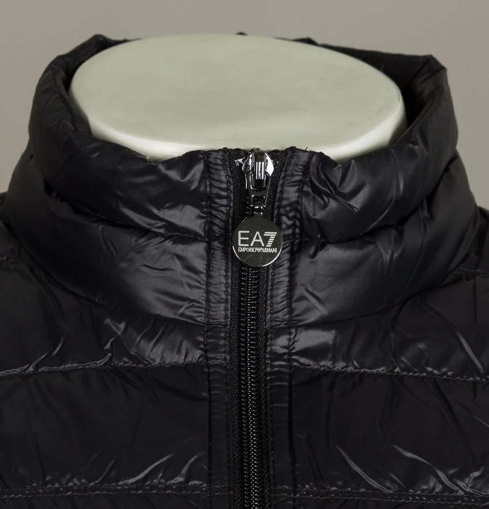 EA7 Quilted Down Gilet Black/Gold - Image 3