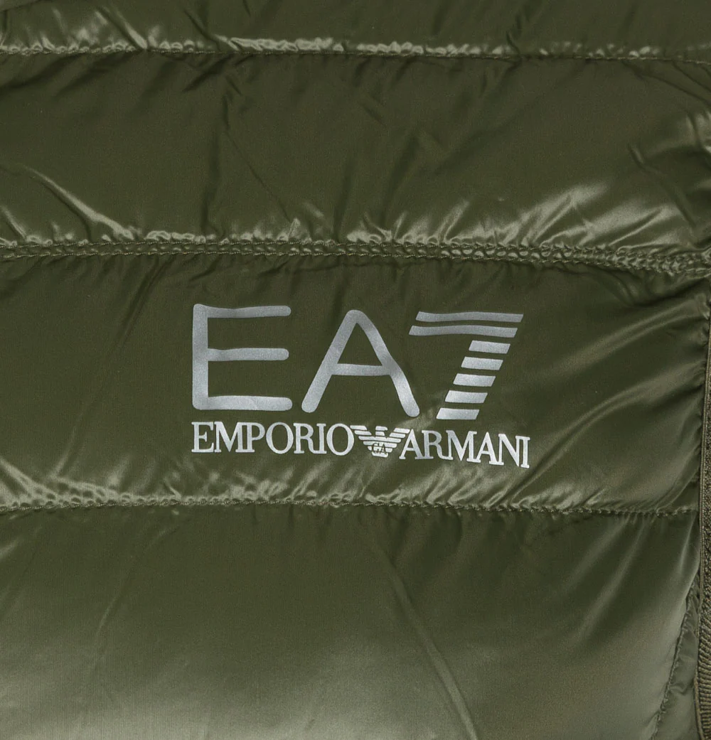 EA7 Quilted Down Gilet Forest Night - Image 4