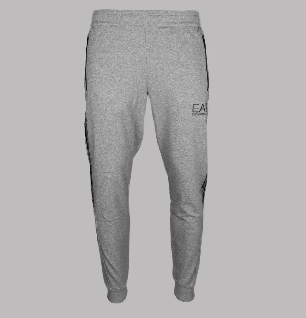 EA7 Rubberised Taping Logo Joggers Medium Grey - Image 2