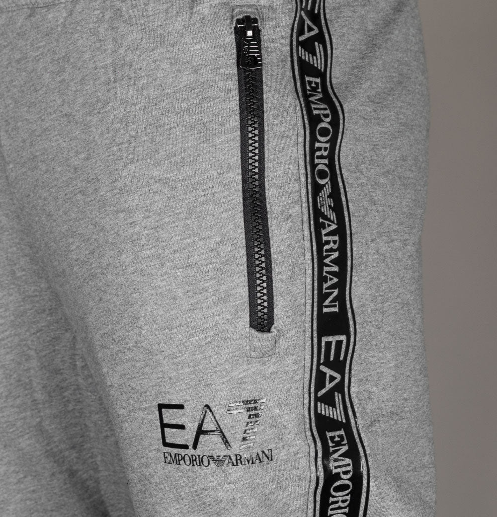 EA7 Rubberised Taping Logo Joggers Medium Grey - Image 4