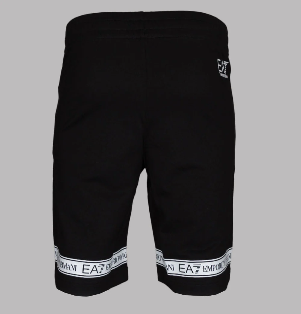 EA7 Rubberised Taping Logo Shorts Black - Image 3