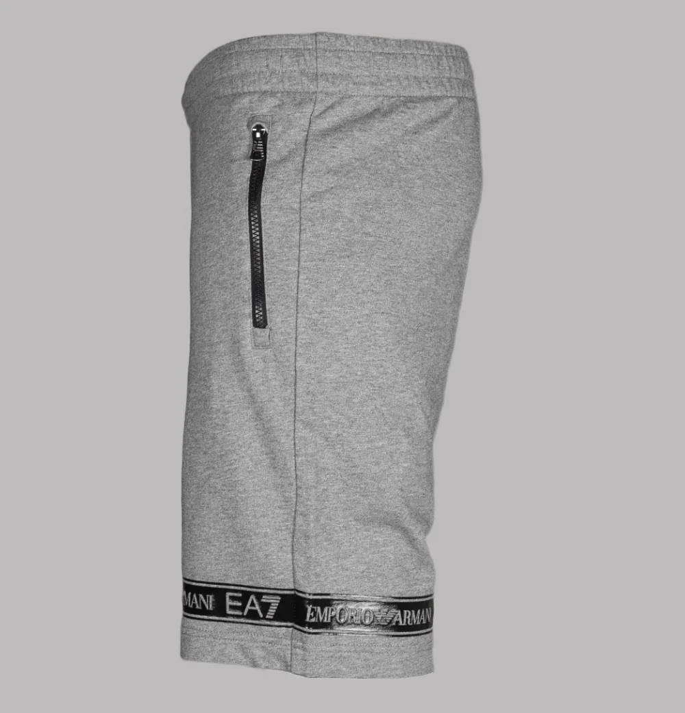 EA7 Rubberised Taping Logo Shorts Medium Grey - Image 2
