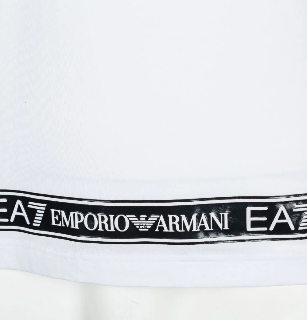 EA7 Rubberised Taping Logo T-Shirt White - Image 4