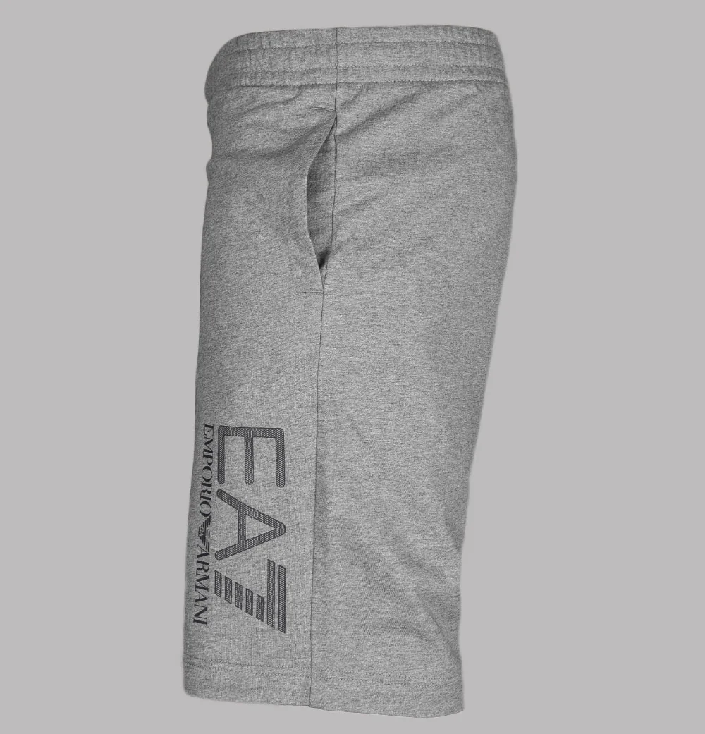 EA7 Rubberised Textured Logo Shorts Medium Grey - Image 2