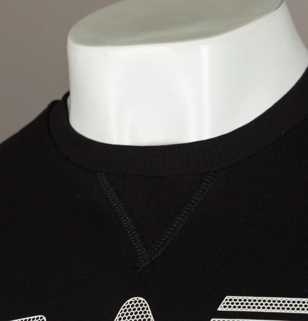 EA7 Rubberised Textured Logo Sweatshirt Black - Image 4