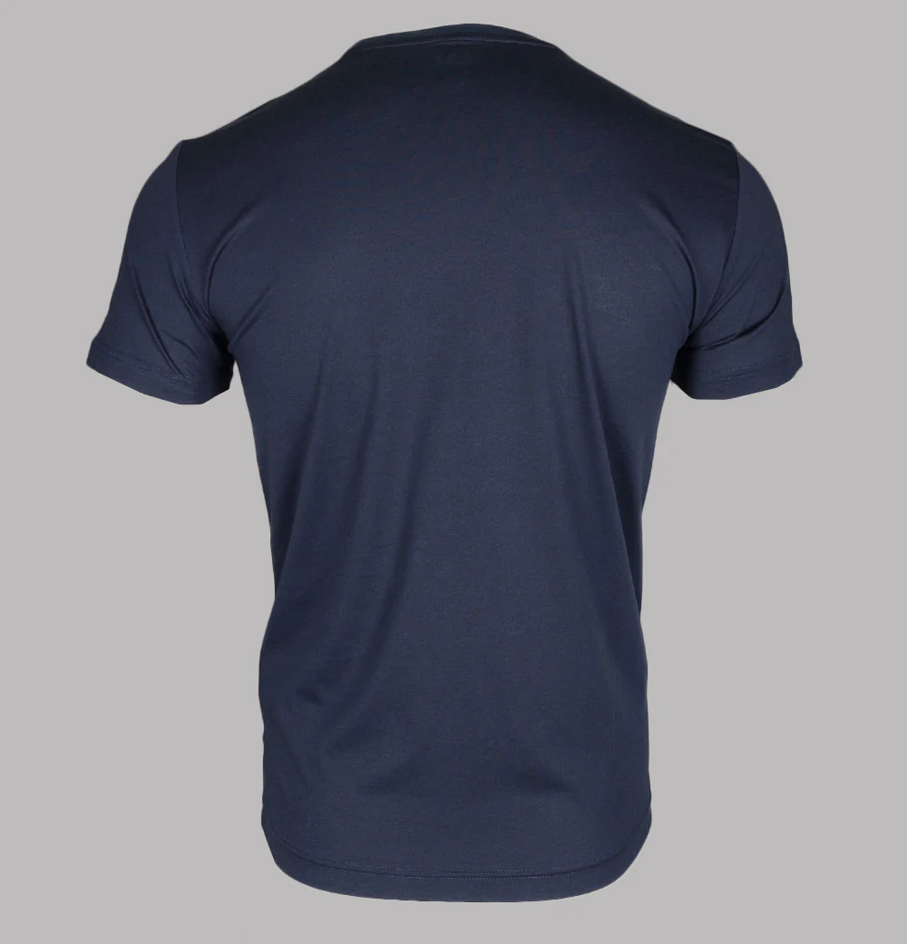 EA7 Rubberised Textured Logo T-Shirt Navy Blue - Image 2