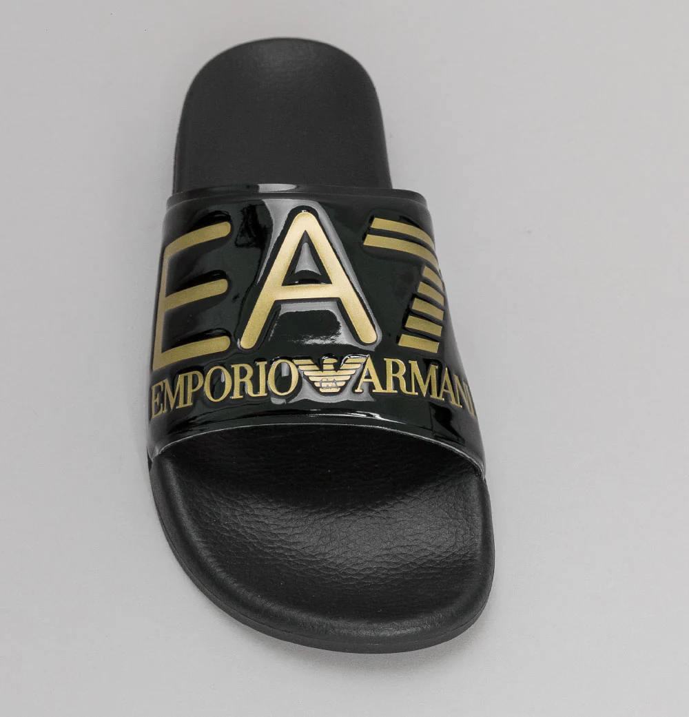 EA7 Sea World Logo Slides Black/Gold - Image 3