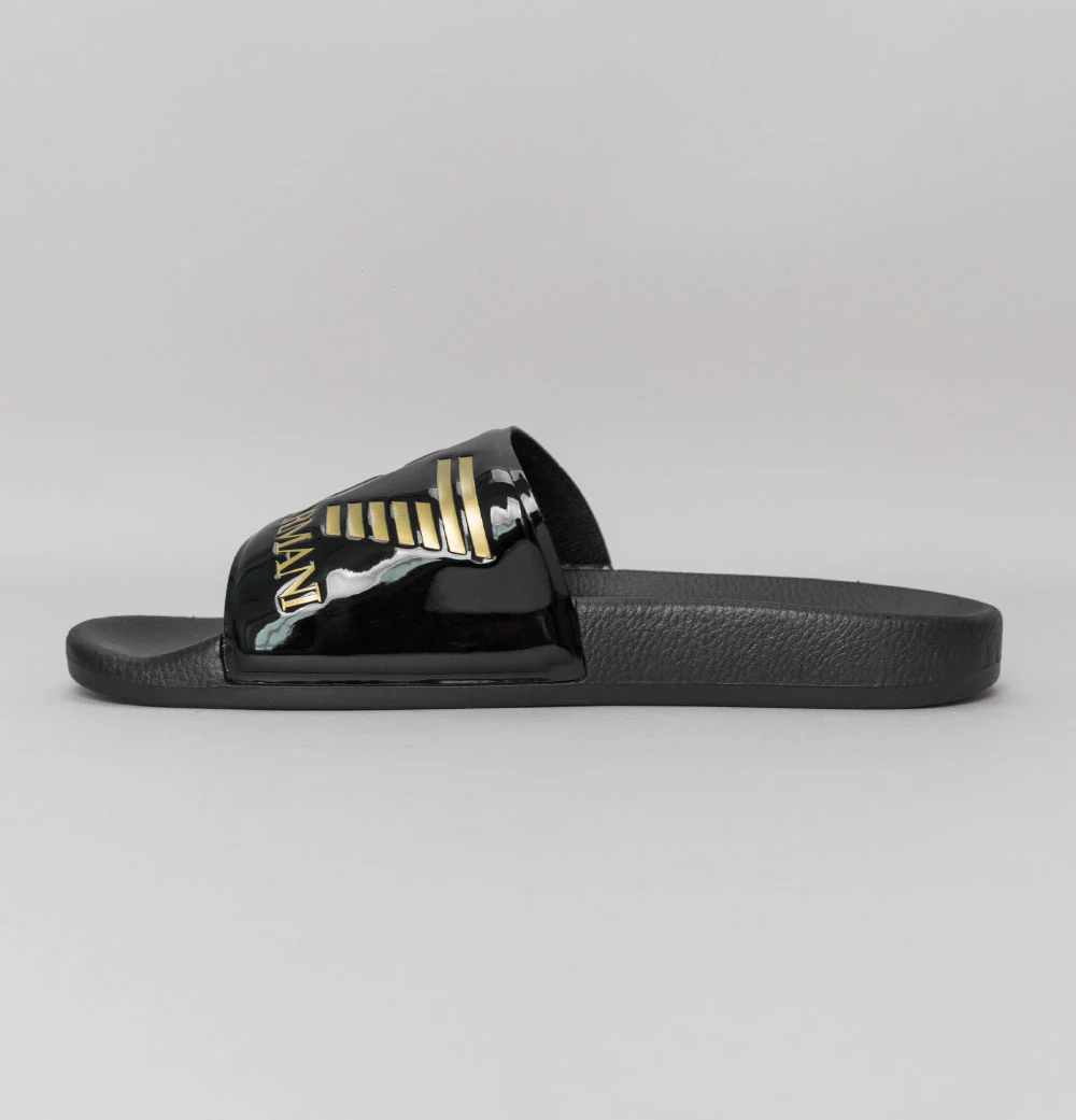 EA7 Sea World Logo Slides Black/Gold - Image 4