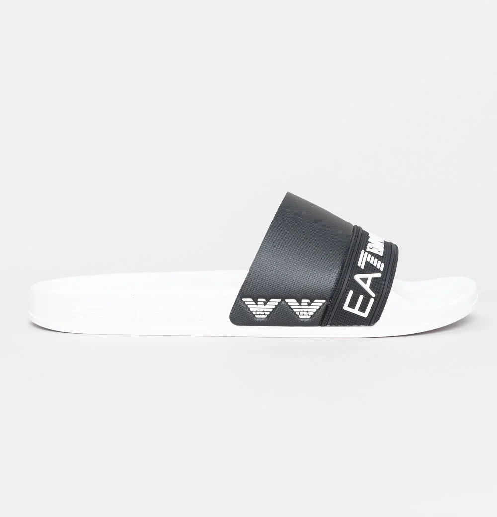 EA7 Sea World Logo Strap Slides White/Black - Image 2