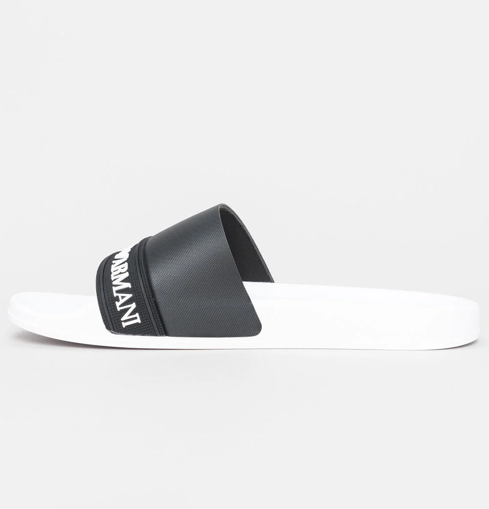 EA7 Sea World Logo Strap Slides White/Black - Image 4