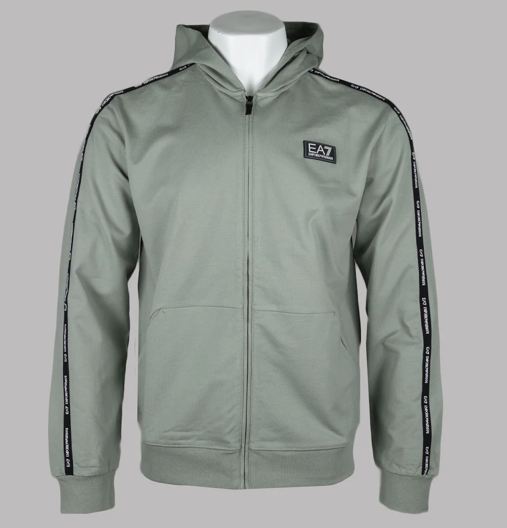 EA7 Taping Full Zip Hooded Sweatshirt Shadow