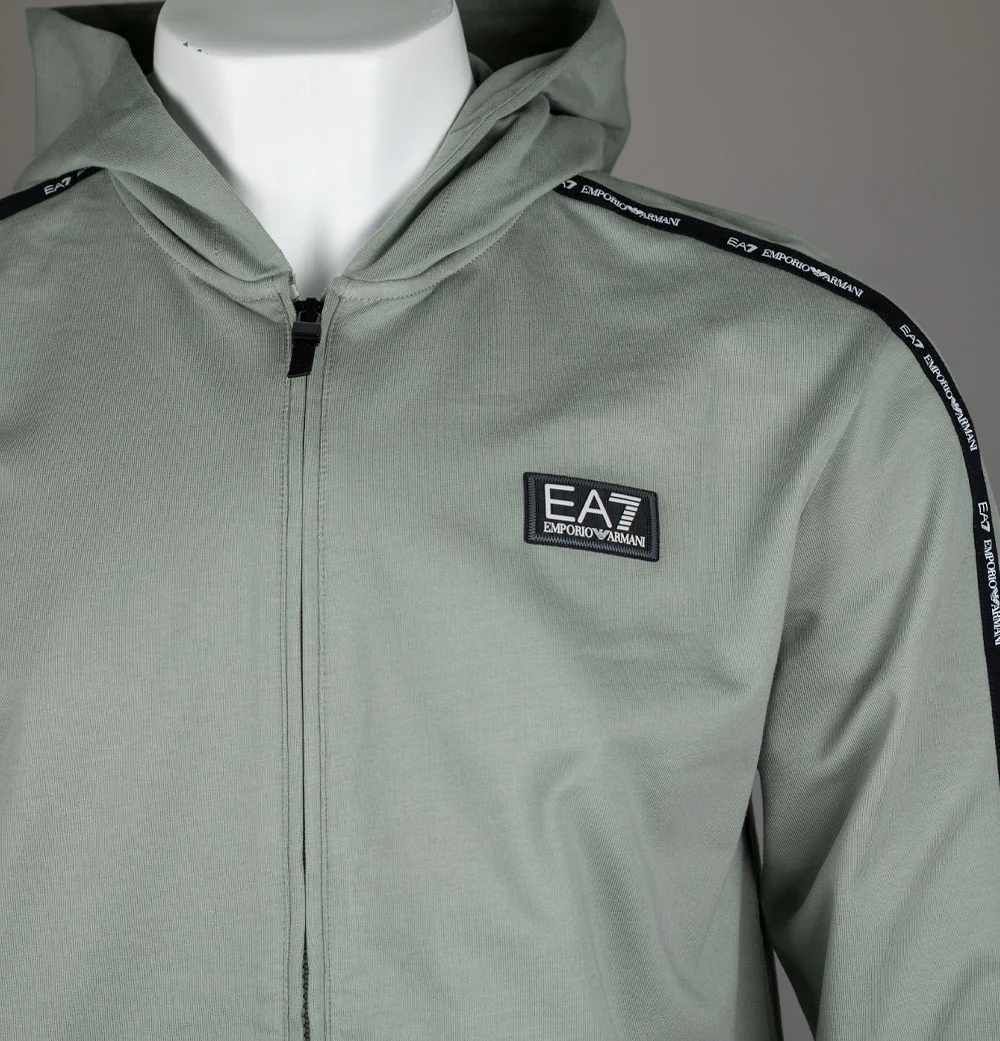 EA7 Taping Full Zip Hooded Sweatshirt Shadow - Image 3