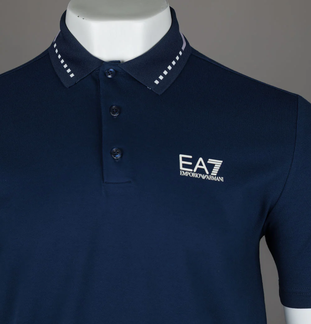 EA7 Tennis Club Polo Shirt Medieval Blue - Image 3