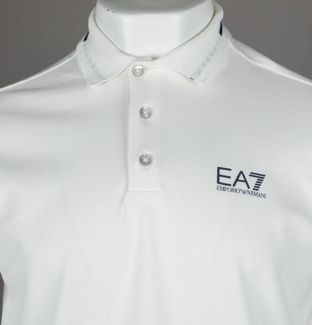 EA7 Tennis Club Polo Shirt Star White - Image 3