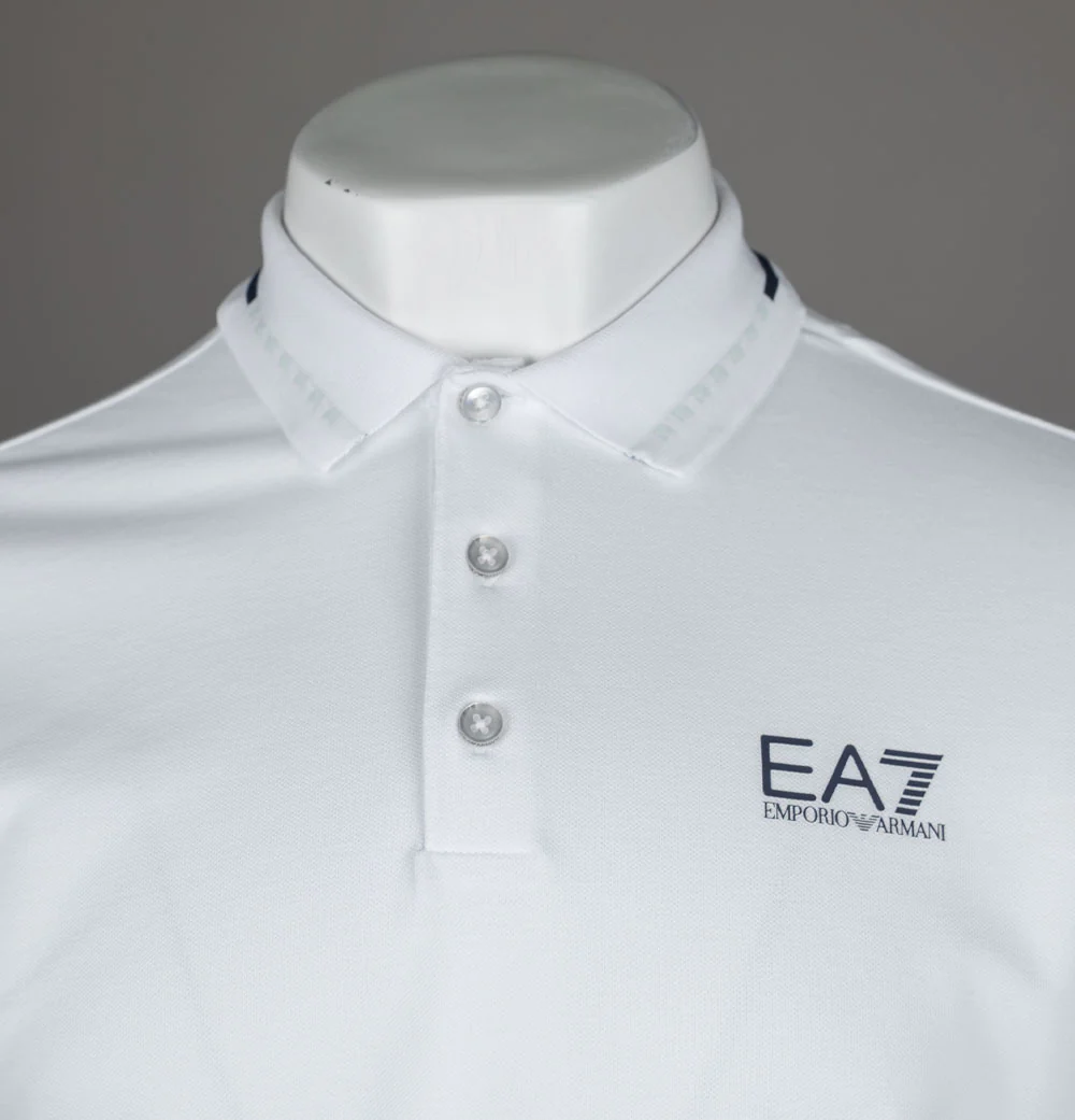 EA7 Tennis Club Polo Shirt White - Image 3