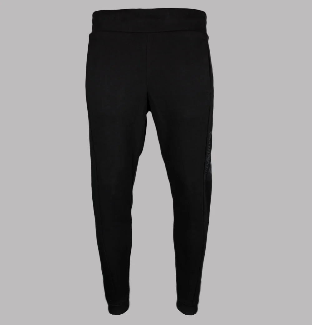 EA7 Two Tone Graphic Logo Joggers Black - Image 2