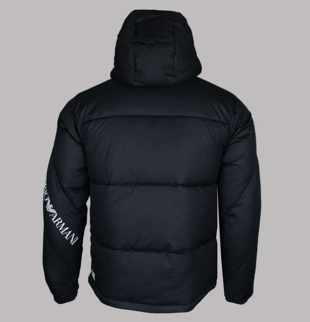 EA7 Winter Hooded Padded Jacket Black - Image 2