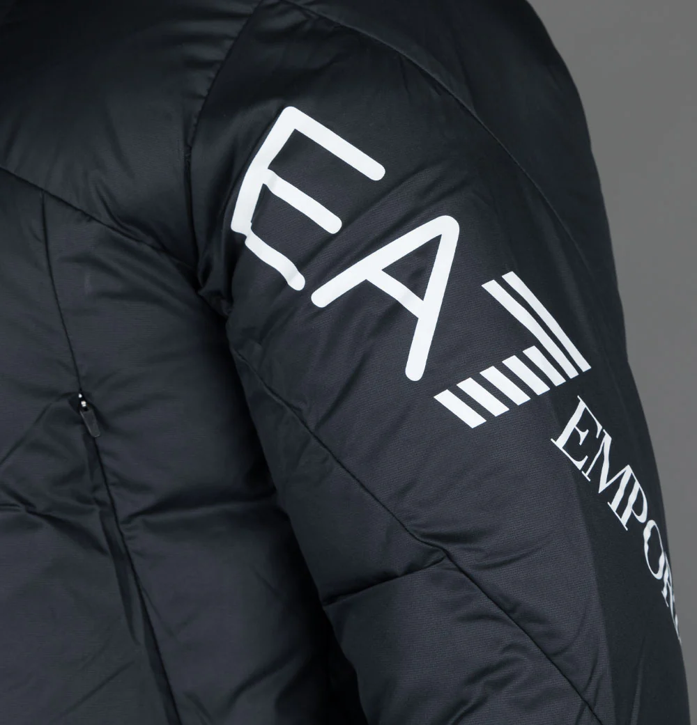 EA7 Winter Hooded Padded Jacket Black - Image 5