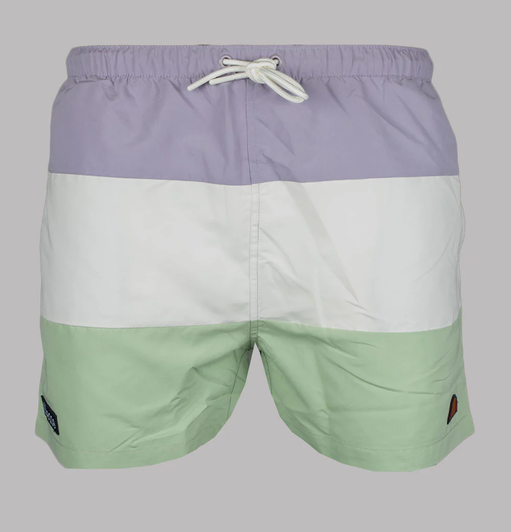 Ellesse Cielo Swim Shorts Lavender/Off White/Green - Image 2