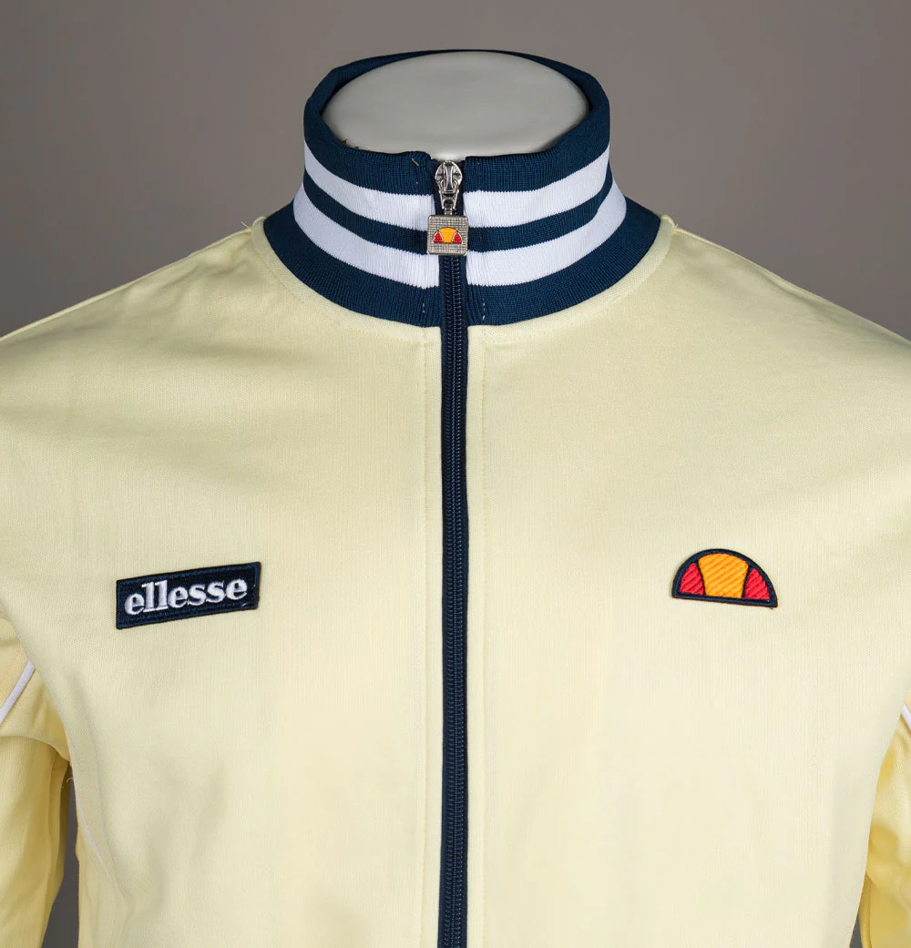 Ellesse Milan Tracksuit Top Light Yellow/Navy - Image 3
