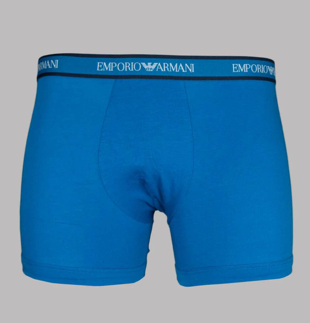 Emporio Armani 3 Pack Boxer Shorts Blue/White/Navy - Image 3