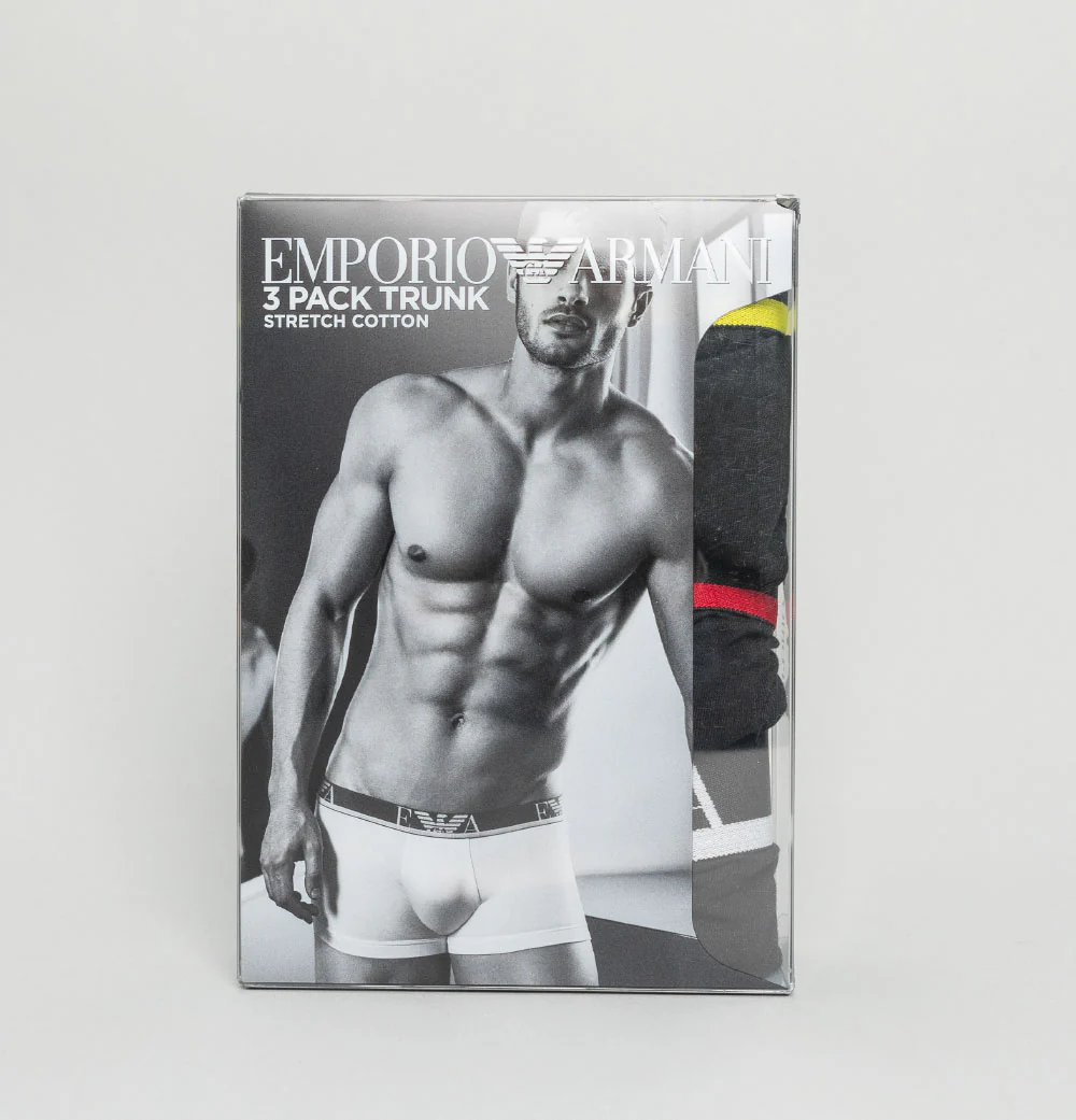 Emporio Armani 3 Pack Boxer Trunks Black/Black/Black - Image 4