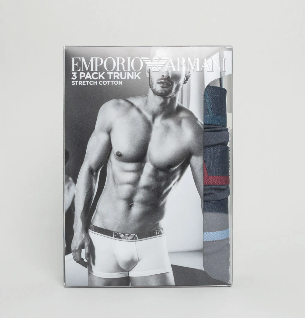 Emporio Armani 3 Pack Boxer Trunks Navy/Navy/Navy - Image 4